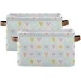 thumbnail image 2 of Storage Basket Woodland Animals Foldable Canvas Laundry Baskets Bin Waterproof Inner Layer with Sturdy Handles for Toy Nursery Blanket Clothes 2 Pack Home Decor, 2 of 7