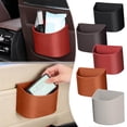 thumbnail image 7 of Leather Car Door Cup Holders Multifunctional Bin Storage Box Hanging Organizer with Clip-on Mounting for Easy Access to Drinks, Phones, and Small Items for Car Organization,Orange, 7 of 7
