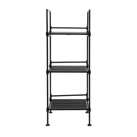 Organize It All 3 Tier Metal Square Shelving Tower, Black