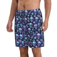 thumbnail image 2 of Cauagu Skull purple flower Print Men's Swim Trunks,Hawaiian Bathing Suit Swimsuits Beach Shorts with Pockets for Men Quick Dry Swimming Board Shorts-XX-Large, 2 of 6