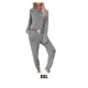 thumbnail image 2 of Qarigey Pijama largo para mujer, ropa de dormir, traje de ocio, pantalones de estilo sencillo lavables, ropa para el hogar, ropa de descanso de manga conjuntos de ropa Gris XXL Qarigey AP019046-05, 2 of 6