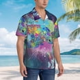 thumbnail image 4 of Multicolored Airplanes Mens Hawaiian Shirt Short Sleeve Casual Button Up Tropical Summer Beach Shirt, 4 of 9