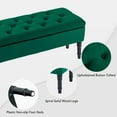 thumbnail image 4 of Foredo Traditional Upholstered Storage Ottoman Bench, Button Tufted Ottoman with Storage,Velvet Storage Bench for Bedroom, Entryway, Living room, Green, 4 of 7