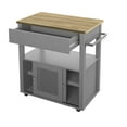 thumbnail image 5 of Twin Star Home Boho Kitchen Storage Cart with Sliding Doors, Antique Gray, 5 of 9