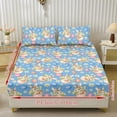 thumbnail image 2 of COEQINE Sheet Twin Size Soft Breathable Fitted Sheet with 2 Pillowcases, Wrinkle Free Fade Resistant Easy Care Bedsheet for Twin Size Bed, Easter Rabbit Egg Flower Basket Blue, 2 of 5