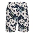 thumbnail image 6 of Kdxio Floral Flowers Blue Pattern Mens Casual Shorts - Drawstring Summer Beach Sports Shorts for Men, 6 of 9