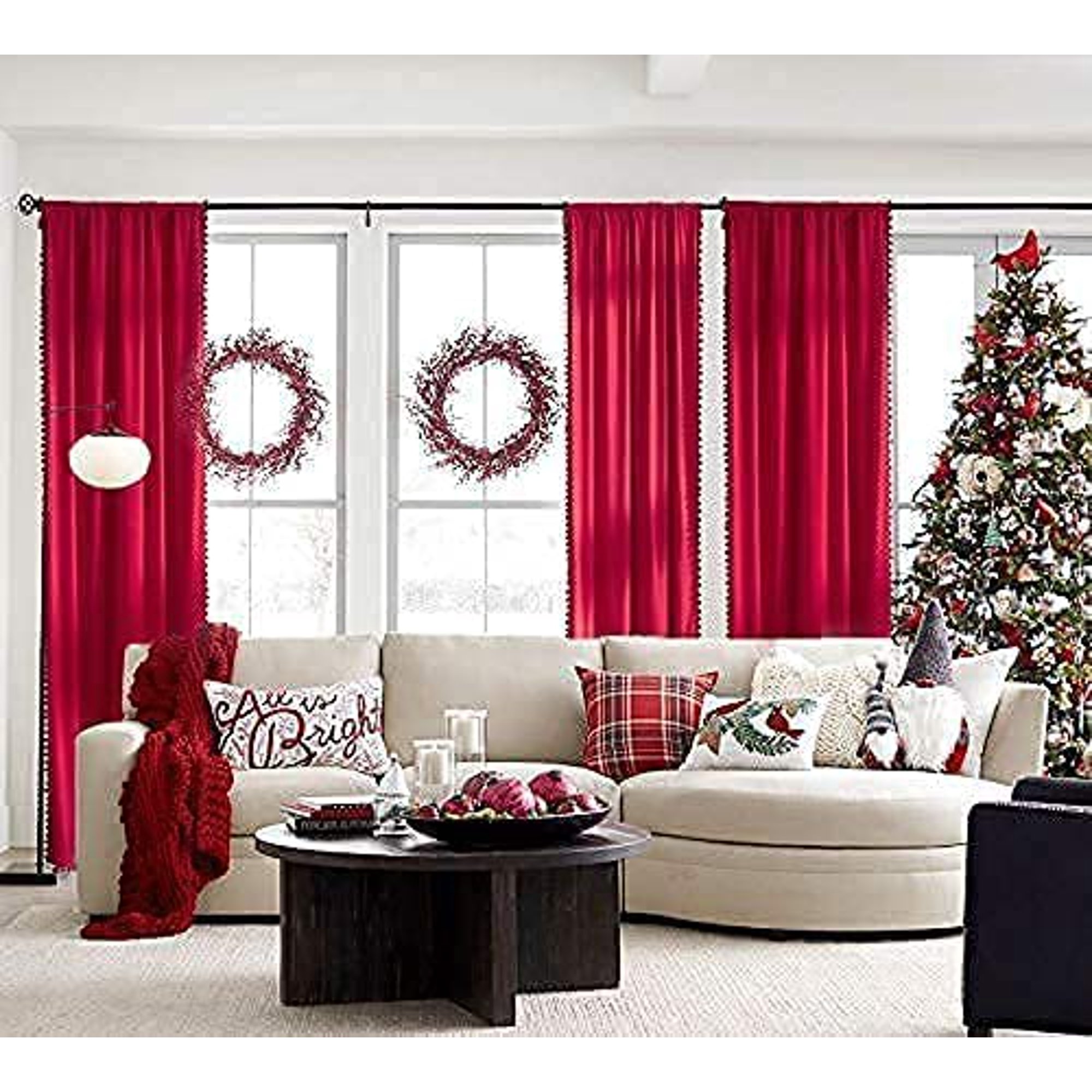 Red Living Room Set With Curtains Baci Living Room