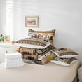 thumbnail image 6 of jejeloiu Vintage Aztec Geometric Bedding Comforter Set 7-PieceFarm Aniaml Horse King Bedding Sets,Brown White Bed Sheets,Breathable Room Decor Reversible, 6 of 8
