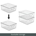 thumbnail image 5 of mDesign Large Plastic Stackable Kitchen Storage Box, Handles, Lid, 8 Pack, Clear, 5 of 9