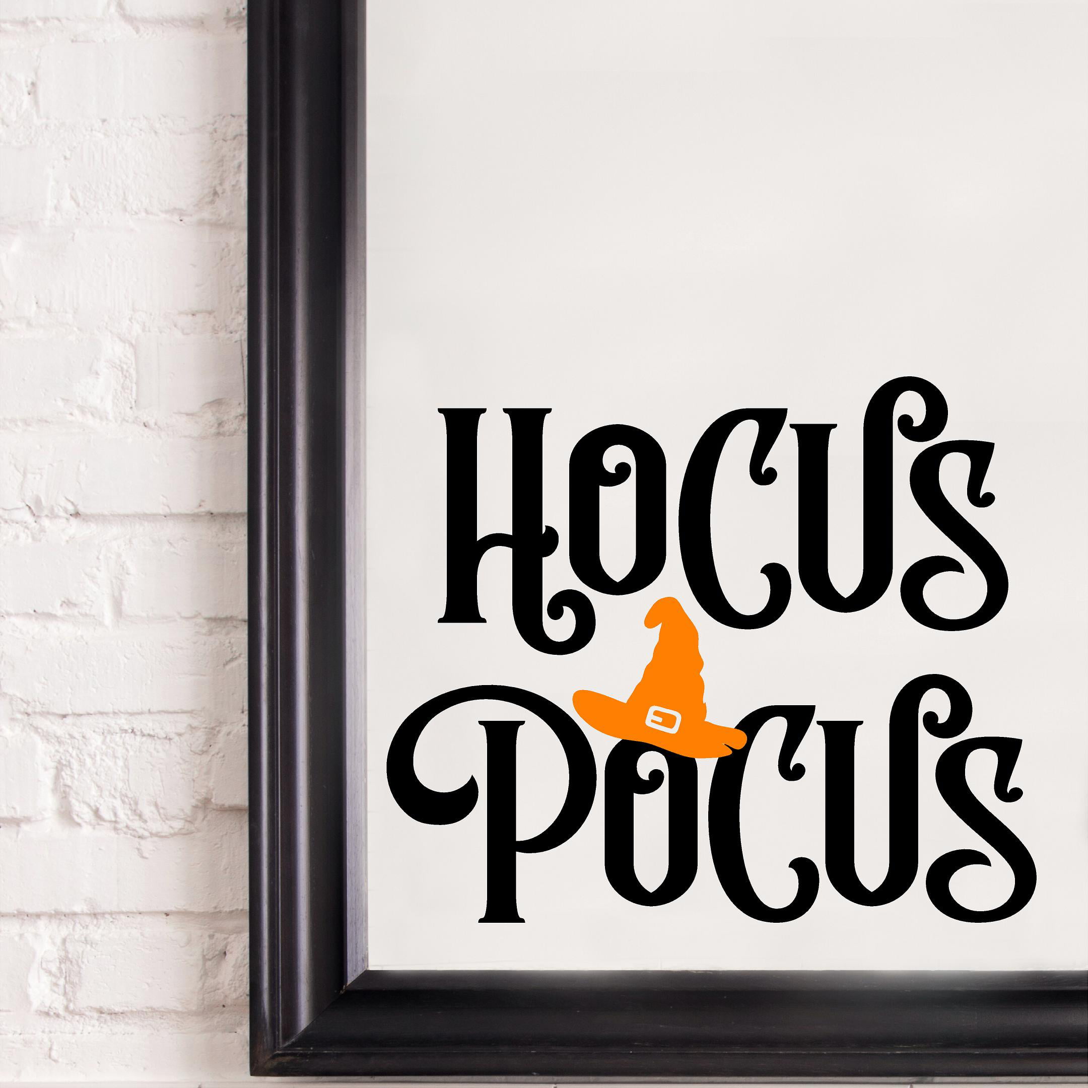 fragment Opdagelse Tilføj til Hocus Pocus with hat Halloween Decals Vinyl Lettering Wall Decal Size: 10"H  x 12.5"L - Color: Black (Hocus Pocus) Orange (hat) - Walmart.com
