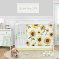 Sweet Jojo Designs Sunflower Yellow Brown and Green 4 Piece Crib Bedding Set