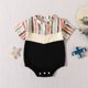 thumbnail image 4 of Gibobby Mamelucos para bebe niño polar con estampado de retazos a rayas de manga corta para niños y niñas, ropa para recién nacidos(Negro, 6-12 Meses), 4 of 5