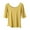 Yellow, variant on HomeGardon Women Shirts Tops for Women Fashion Women's Summer Casual Solid Color Loose 1/2 Sleeve Round-Neck Top,XL-XXL