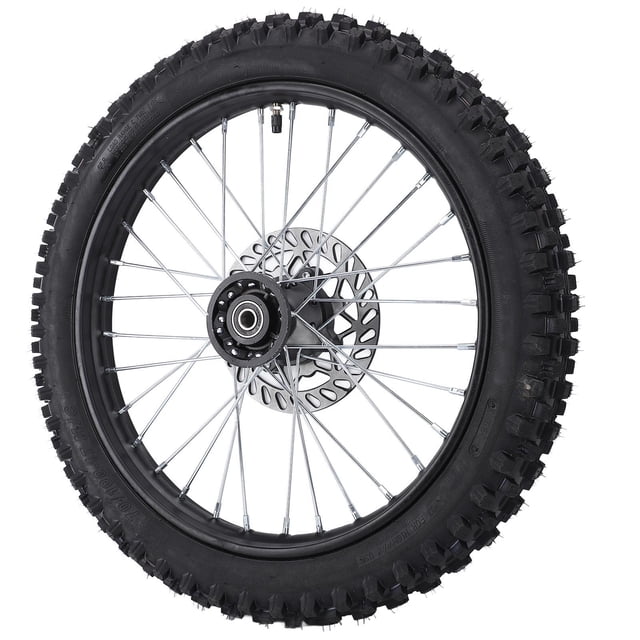 Dirt Bike Front Wheel Assembly, 17 Inch Excellent Traction 70/100-17 2.75-17 Tire Inner Tube Front Wheel Rim Tire for Pit Dirt Bike
