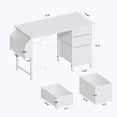 thumbnail image 6 of 47.3"office desk with power outlet,3 drawers,Side Pocket, Study Desk Easy to Assemble,Frame stability Reversible for home desk, company computer desk, game table,Vanity table, white, 6 of 11