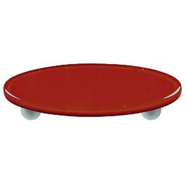 Hot Knobs HK1003-POA Brique Rouge Ovale Verre Armoire Tirer - Aluminium Poste