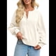 thumbnail image 3 of Suéter de Cuello Redondo con Botones para Mujer, Camisetas Henley de Larga de Otoño, Tops de Punto Holgados A L, 3 of 8