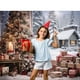 thumbnail image 4 of Bonvvie Christmas Photography Backdrop Xmas Fireplace White Christmas Tree Gifts Pine Trees Family Party Studio Photo Background, 4 of 5