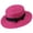 Hot Pink, variant on Women’s Basic Black Satin Small Bow Daily Flat Crown Sun Straw Hat with Versatile Loose Frame for Daily Commutes Black