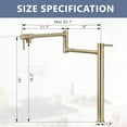 thumbnail image 5 of Wowow Deck Mount Stove Pot Fillers Faucet, Solid Brass Folding Kitchen Faucet, Brushed Gold, 5 of 6