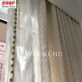 thumbnail image 4 of Fashion Champagne Luxury Modern Embossed Curtains for Living Room Dining Bedroom Blackout Beige French Cream Elegant Tulle, 4 of 5