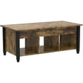 thumbnail image 5 of Rustic Coffee Table, Lift Top Coffee Table with Hidden Storage Compartment & Shelf, Lift Tabletop Pop-Up Center Table for Living Room, 47.5in L, 5 of 21