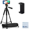 thumbnail image 2 of 60" Pro Series Professional Camera Tripod and Universal Smartphone Mount for All iPhone and Android Smartphones + eCostConnection Microfiber Cloth, 2 of 6