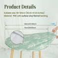 thumbnail image 4 of Tcwhniev Indoor Outdoor Patio Round Fitted Vinyl Tablecloth, Flannel Backing, Elastic Edge, Waterproof Wipeable PVC Table Cover, Green Leaf, for Table of 35-44’’ Diameter, 4 of 10