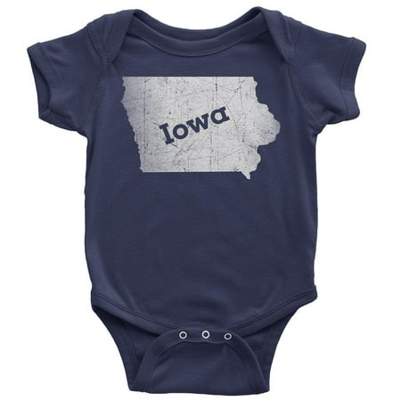 9-12 Months / Navy Blue Iowa Baby Bodysuit Home Shirt