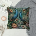 thumbnail image 2 of Fenyluxe  Peacocks Throw Pillow Cover Cozy Square Throw Pillow Case Home Decor for Bed Couch Sofa Living Room Cushion Case White, 2 of 5