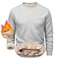thumbnail image 5 of Chiccall Mens Fleece Sweatshirts Crewneck Long Sleeve Solid Pullover Tops Fall Winter Warm Comfy Casual Loose Fit Sweatshirts, 5 of 5