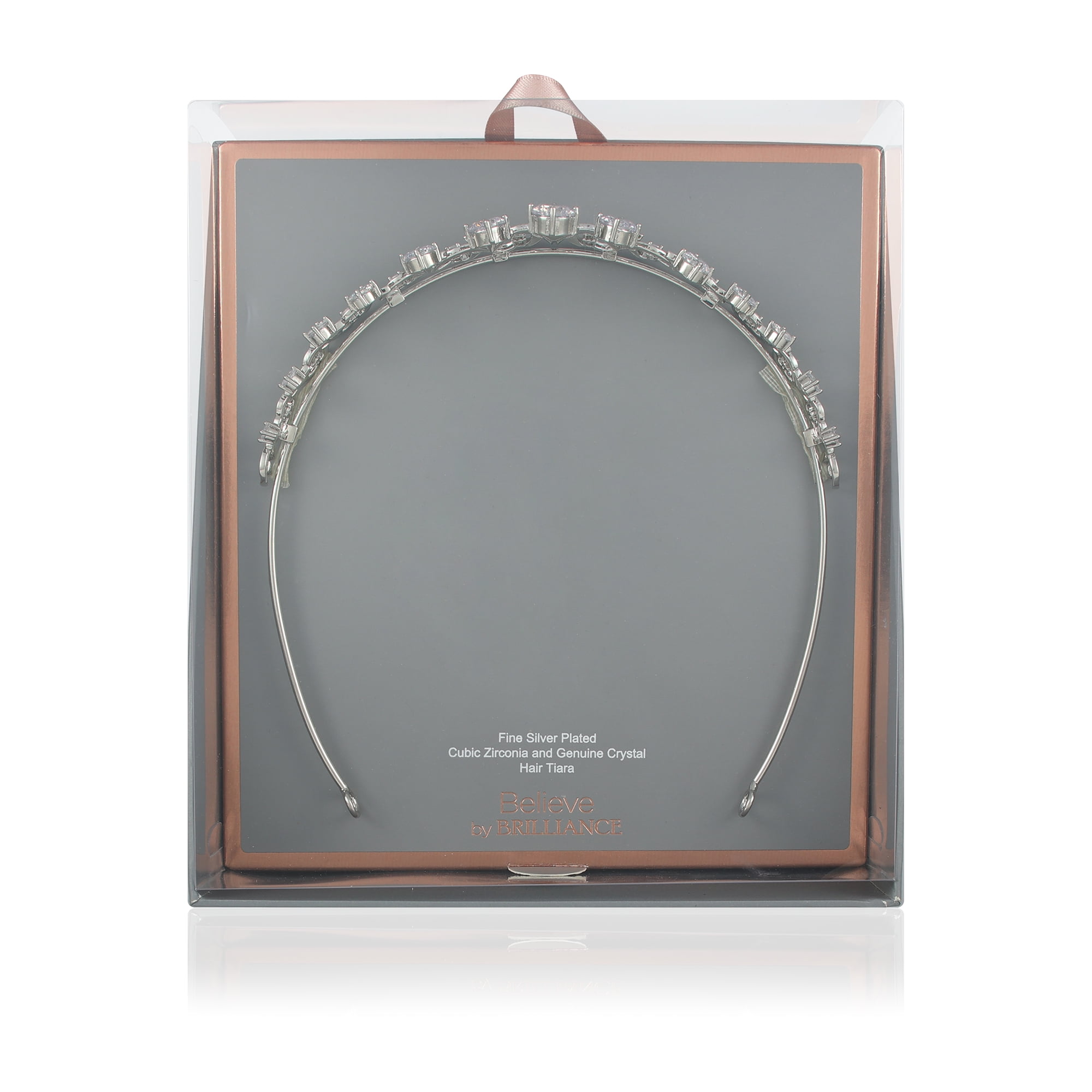 Believe by Brilliance Gold Flash Plated
Tiara with Genuine Cubic Zirconia Stones Believe by Brilliance Fine Silver Plated Tiara, Cubic  main image 4