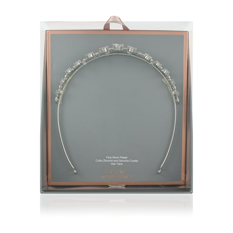 Believe by Brilliance Women's Silver Plate Tiara with AAA Cubic