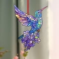 thumbnail image 4 of ZZkhGO Colorful Hummingbird Flower Suncatcher, Stained Glass Window Pendant, Vibrant Garden Hanging Decor for Home Wall Gift, 4 of 4