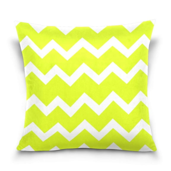 Bright Chevron Pattern 16x16 Inch Plush Velvet Pillowcase Double Sided Print, Hidden Zipper