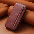thumbnail image 5 of Zipper Wallet Case for Google Pixel 7 with Card Holder Slot, PU Leather Adjustable Kickstand Flip Handbag Phone Cover for Google Pixel 7 SDLL Red, 5 of 14