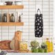 thumbnail image 4 of Juego de 1 bolsa de basura de plástico lavable con soporte de pared plegable para cocina, baño, sala de estar, oficina, RV con margarita negra, 10x34cm, 4 of 5