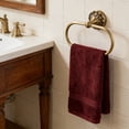 thumbnail image 3 of Antique Gold Towel Ring, Brass Oval Hand Towel Holder Wall Mount, Vintage Decorative Bathroom Accessories with Petal Relief, Towel Storage Hanger Rack for Toilet, 3 of 3