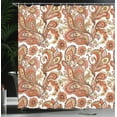 thumbnail image 3 of Ambesonne Paisley Shower Curtain, Ethnic Boho Flowers Leaves, 69"Wx70"L, Orange Cream Rose, 3 of 4