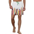 thumbnail image 5 of Unique Bargains Men's Summer Lightweight Elastic Waist Colorful Printed Board Shorts 34 White, 5 of 5