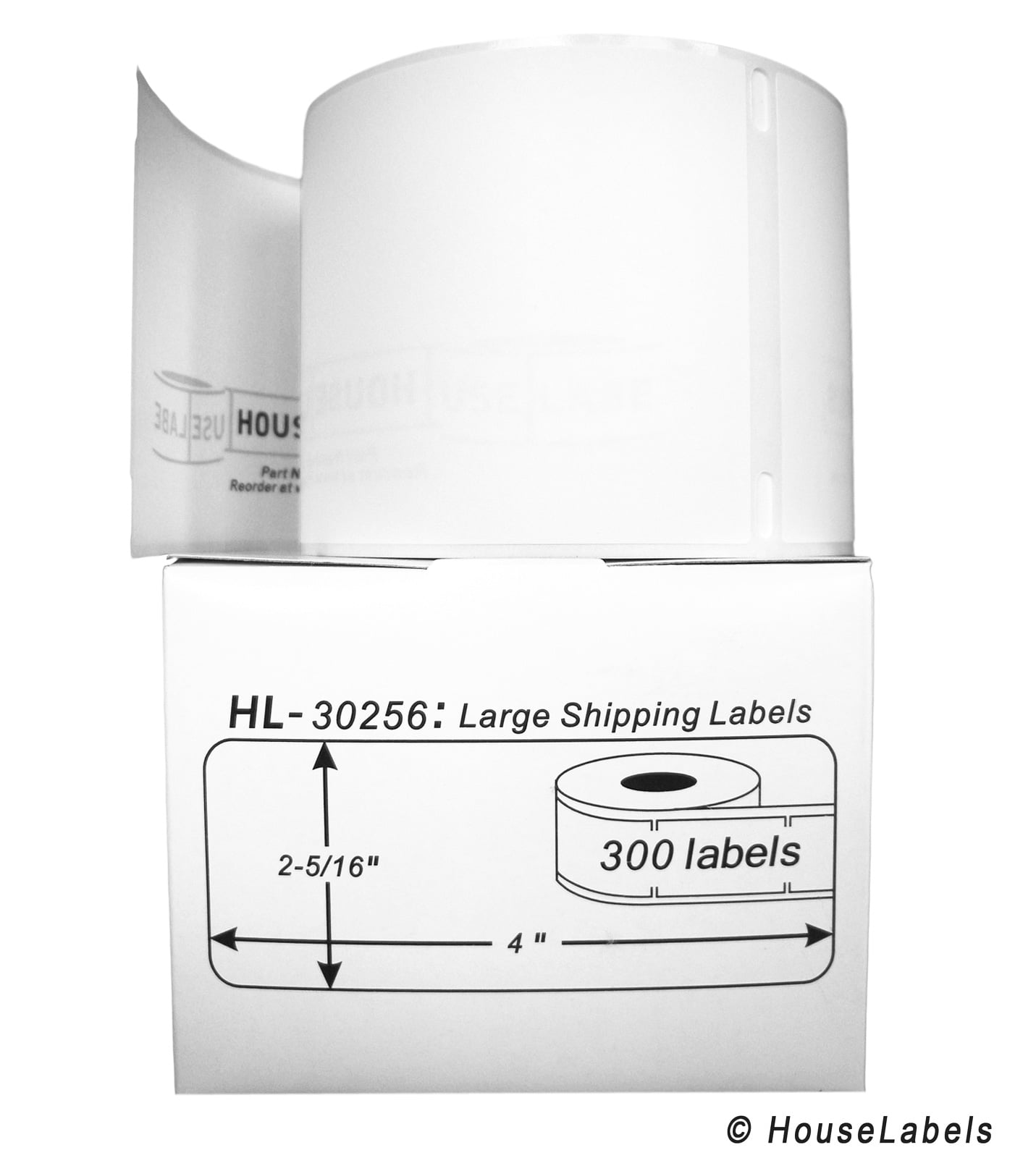 2-5/16 X 4 Clear Large Shipping Labels - Direct Thermal Weatherproof  (BOPP) Film - DYMO 30269 Compatible - 300 Labels/Roll, LD-30269