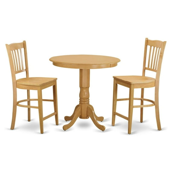 East West Furniture 3  Pc  counter  height  Dining  room  set  -  high  top  Table  and  2  bar  stools.
