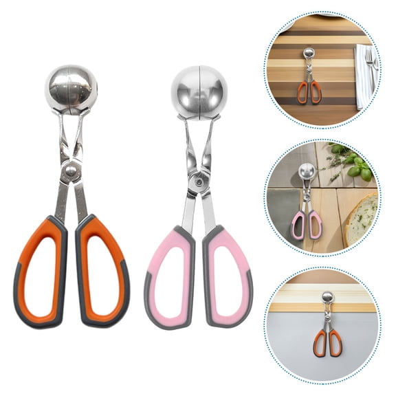 OFFIGAM Set of 2 Meatball Makers with Stainless Steel Construction and Comfortable Non- Rubber Handles for Easy Cooking