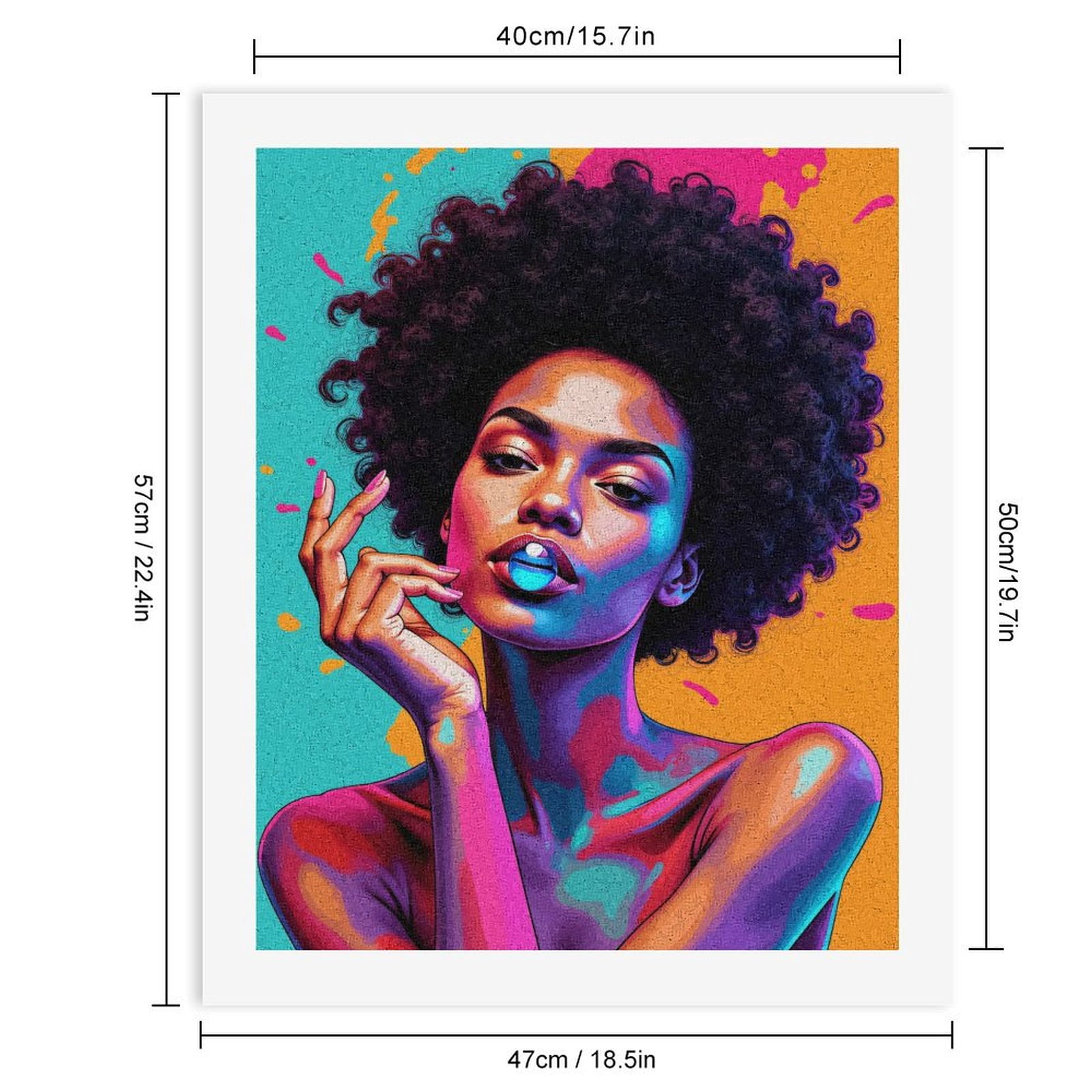Paint By Numbers Kit for Adults Beginner - DIY Colorful Abstract Portrait Art Canvas Painting Kits for Adults, Frameless Paint By Number for Adults for Home Wall Decor 16x20 Inch