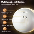 thumbnail image 4 of HIBIBUD Egg Night Light, Rechargeable Egg Light Baby Night Light with Stepless Dimming, Touch Control & 1 Hour Timer, Soft Baby Light for Nursery, 4 of 7