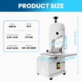 thumbnail image 4 of Meat Bone saw,1500 W Butcher Bandsaw with 8 Blades,19.3 In x 15.3 In Stainless Steel Workbeach,Thickness Range 0.04-7.9 In,for Restaurant Kitchens,Supermarkets Meat,Meat Factories, 4 of 16