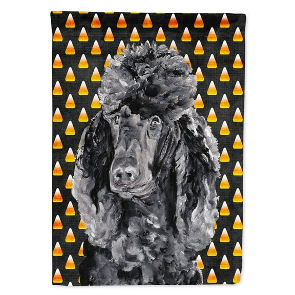 Black Standard Poodle Candy Corn Halloween Garden Flag