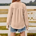 thumbnail image 4 of Efsteb Girls Long Sleeve Shirts Round Neck Cuffs Shrink Long Sleeved Pullover Top Casual Comfy Cute Tops Solid Color Loose Fashion Blouses (Beige,5 Years), 4 of 9