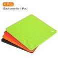 thumbnail image 3 of Uxcell 4pcs Silicone Trivet Mat for Hot Pots and Dishes, Kitchen Hot Pads-Black/Green/Orange/Red, 3 of 5