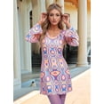 thumbnail image 4 of Women's Halloween Disco Dress 70'S Dance Costume Outfit with Headband Flower Color, 4 of 7